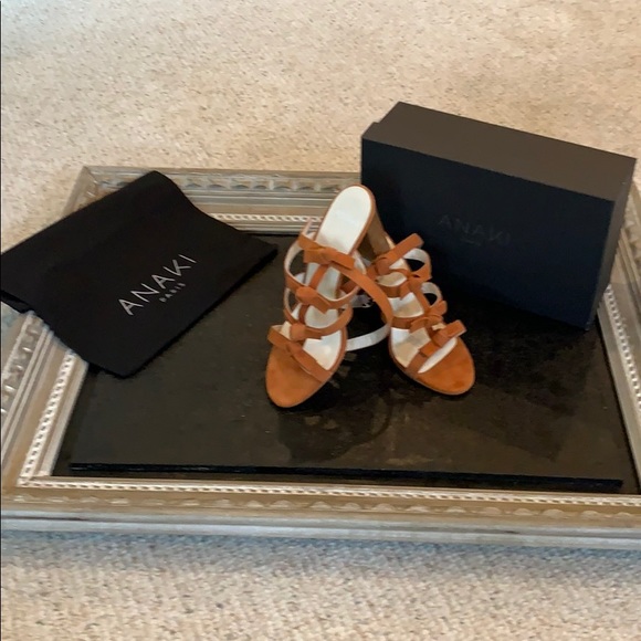 anaki Shoes - Anaki strappy sandals, rust orange color